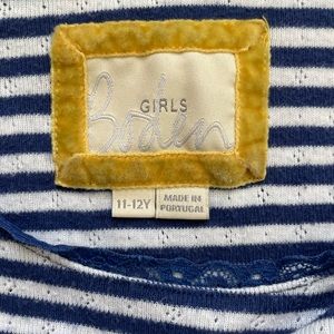 Mini Boden Navy Striped long Sleeve Shirt